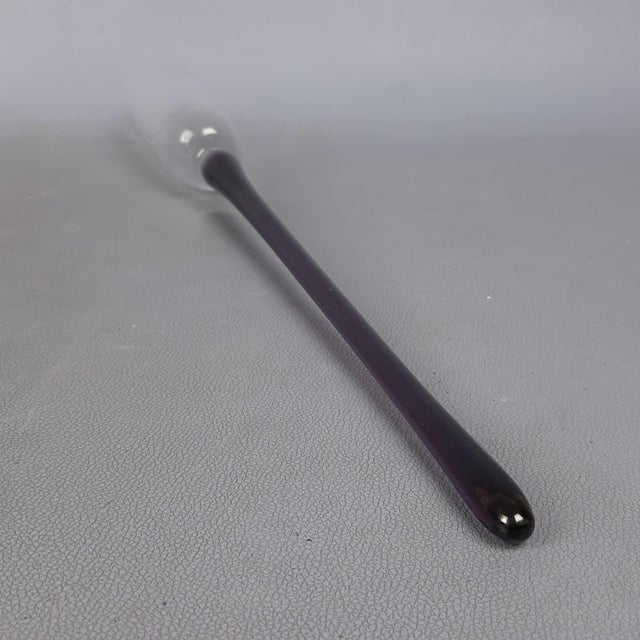 Murano Glass Flute Glasses with Long Stem, 1970s, Set of 6 For Sale - Image 9 of 14