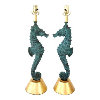 Lamps Verdigris Seahorses Restored For Sale