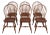 Set of 6 Dr Dimes Mixed Wood Fan Back Windsor Dining Chairs For Sale