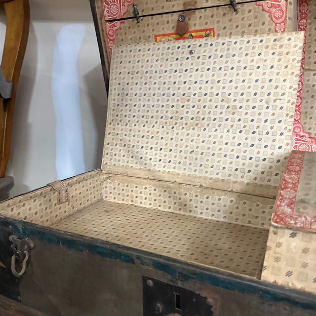 Brown 1970s Wooden Trunk With Detailed Interior Compartments For Sale - Image 8 of 9