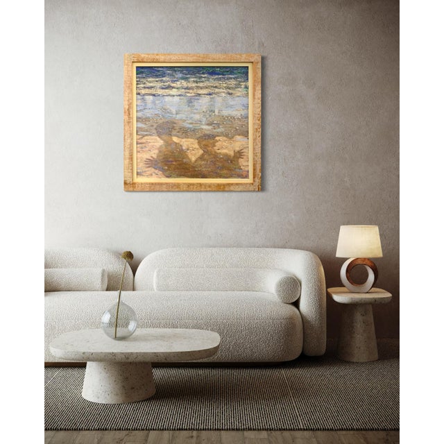 Giampaolo Talani "The Shadows on the Beach" Oil on Board, Figurative Beach Scene, Italian Contemporary Art, Tuscan Coastal Art, 2000 For Sale In Monterey, CA - Image 6 of 9