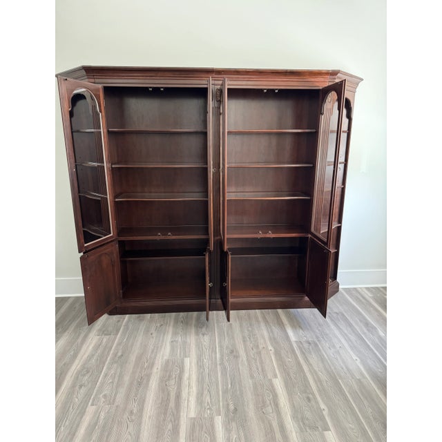 Ethan Allen Georgian Court Cherry Display Lighted Wall Cabinet. Approximately 35 years old with normal wear and tear but...