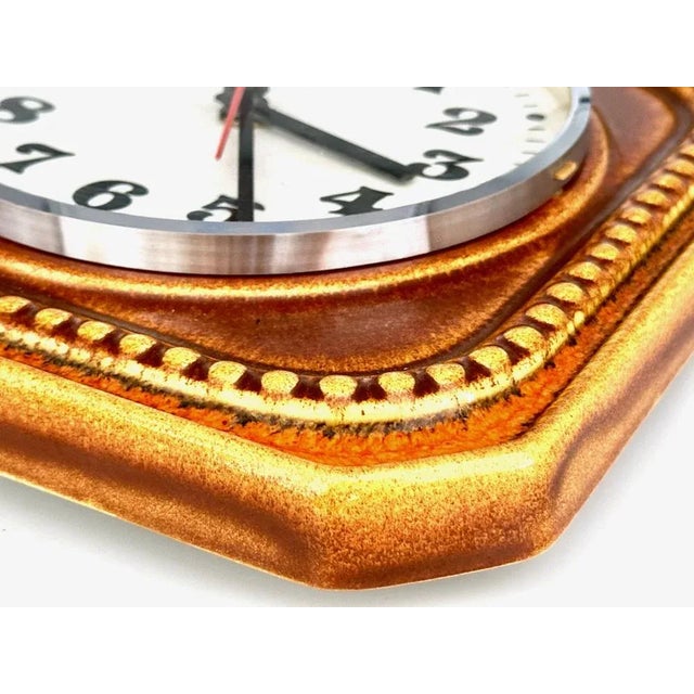 Mid-Century Modern Ceramic Kitchen Wall Clock from WLH, 1960s For Sale - Image 3 of 8