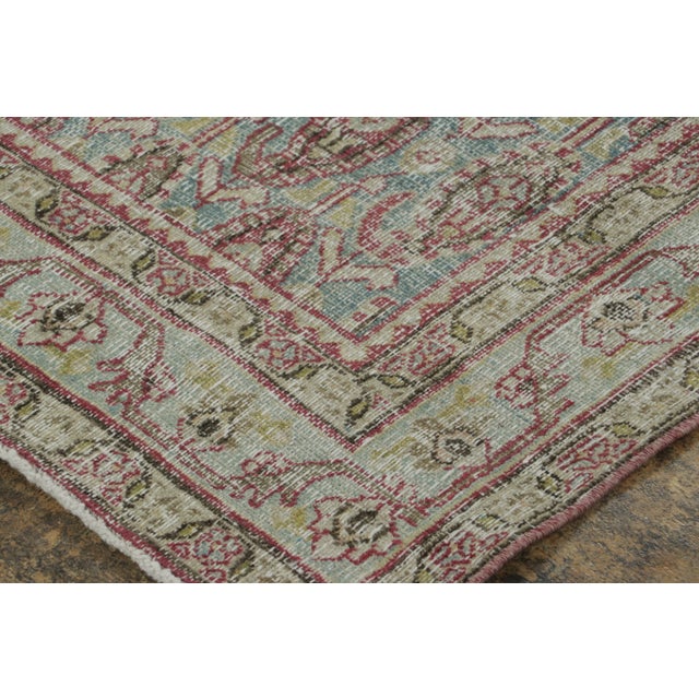 Vintage Turkish Rug With Aqua Field & Crimson Paisley Design - Rug & Kilim For Sale - Image 9 of 9