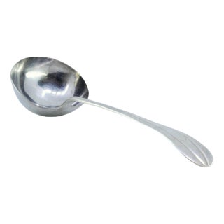Silver Soup Ladle with Grooves For Sale