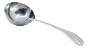 Silver Soup Ladle with Grooves