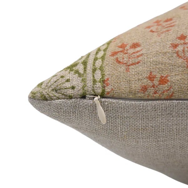 Fabdivine Floral Print Cushion Cover 22x22 Inch High-Quality Linen Fabric- Rangoli For Sale - Image 4 of 9