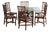 Bamboo and Glass Dining Set, 1970s, Set of 7 For Sale