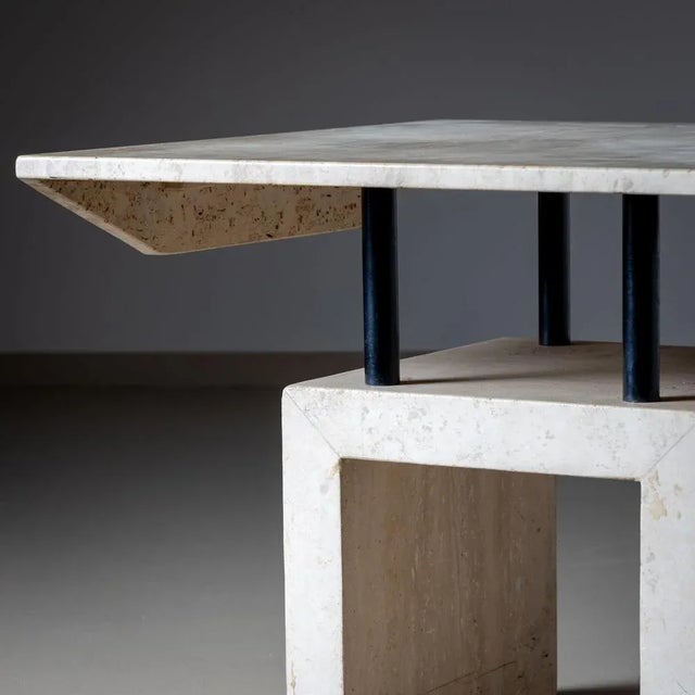 Late 20th Century Travertine Side Table For Sale - Image 6 of 10