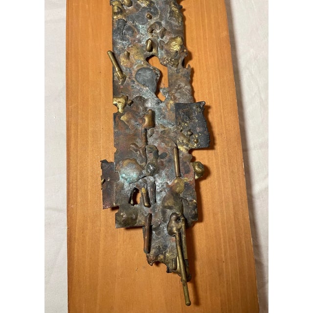 Vintage Handmade Bronze Brutalist Religious Crucifix Cross Wall Sculpture Art For Sale - Image 11 of 13