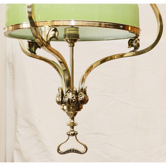 Gold Art Nouveau Pendant Light, 1890s For Sale - Image 8 of 9