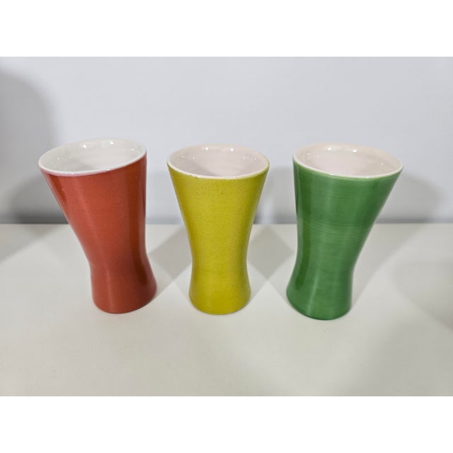 Ceramic Model 860 Pitcher and Tumblers by Pol Chambost, France, 1950s, Set of 7 For Sale - Image 13 of 17