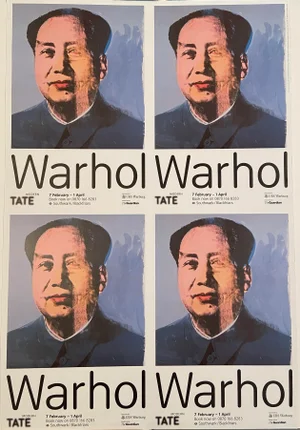 1990s Andy Warhol Mao Museum Exhibition Poster