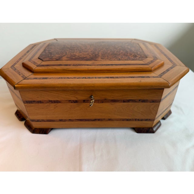 Vintage handmade jewerly style box with multiple lids and cubbies on the inside. Box is made out of rare fine quality...