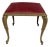 Louis XVI Rocco Style Brass Cabriole Leg Pink Upholstered Vanity Bench Stool For Sale