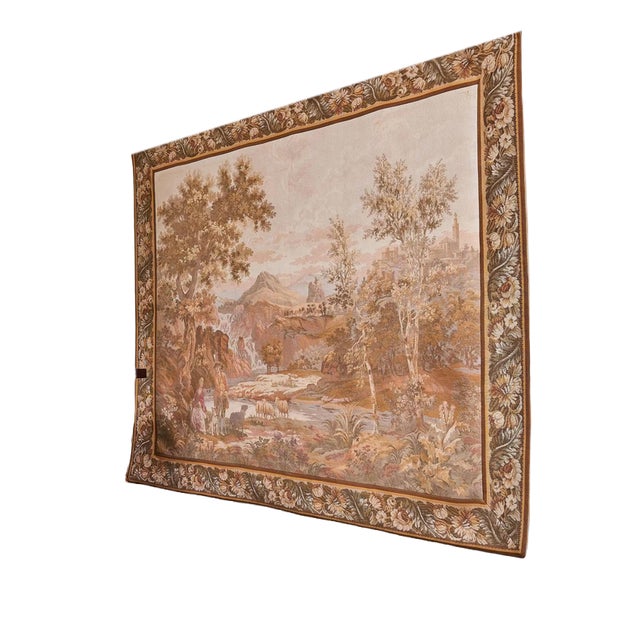 Shepherds Idyll Tapestry in Woven Textile For Sale
