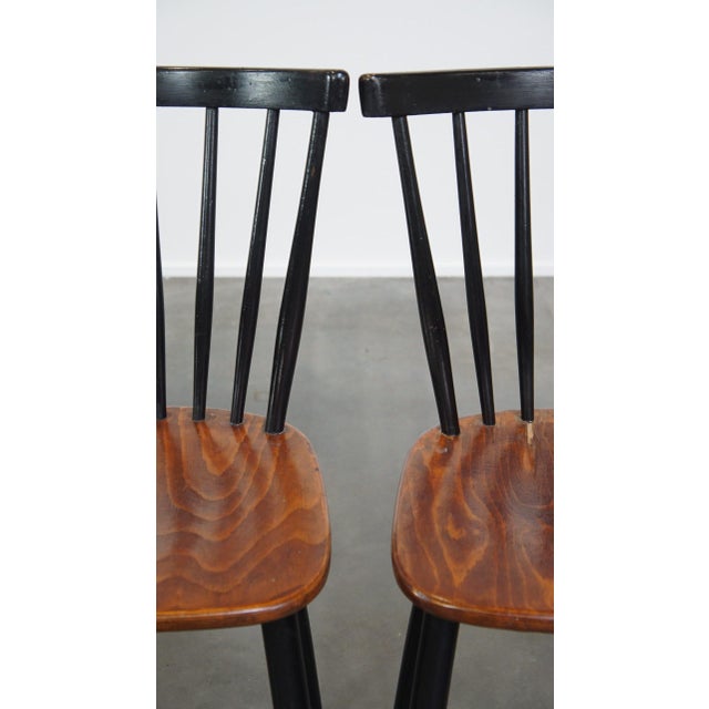 Brown Vintage Scandinavian Dining Room Chairs with Slatted Backrests, 1960s, Set of 2 For Sale - Image 8 of 9