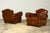 1940s 1940s French Art Deco Cognac Leather Club Chairs, Pair For Sale - Image 5 of 7