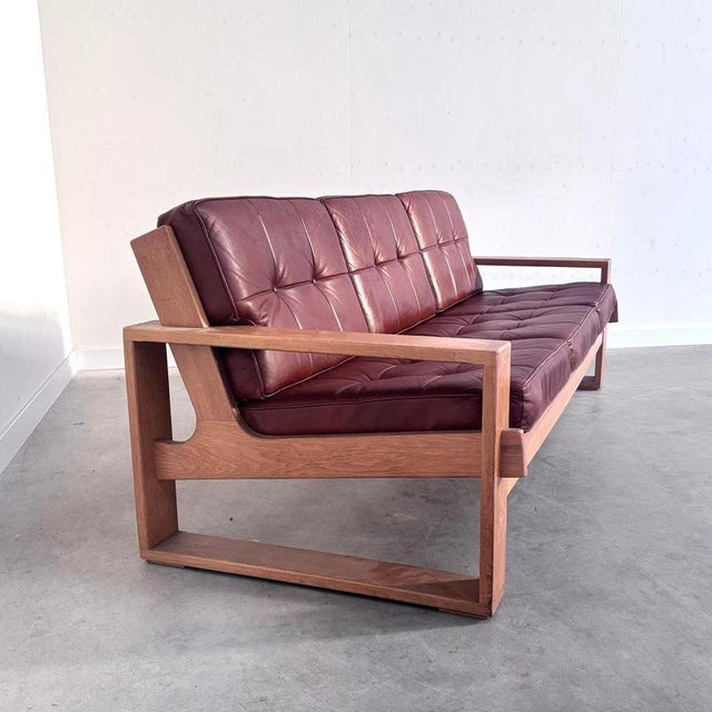 Vintage Three-Seater Lounge Sofa in Leather, 1970s For Sale - Image 4 of 15