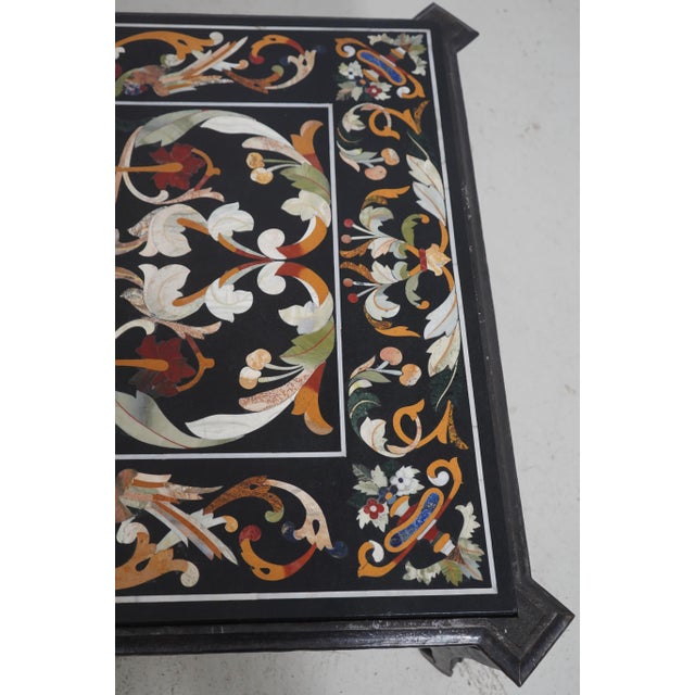 Italian Pietra Dura Style Large Rectangular Marble Inlaid Coffee Table For Sale - Image 14 of 17