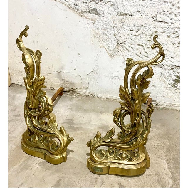 Vintage Fireplace Andirons Solid Brass 18” tall 8” wide 21” deep Elevate your hearth with this truly magnificent Pair of...