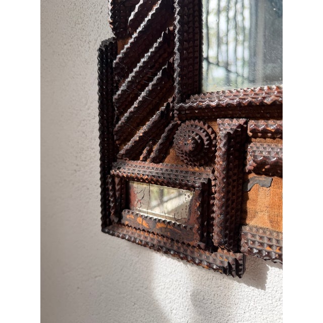 Antique Tramp Art Mirror, 1890s For Sale - Image 17 of 18