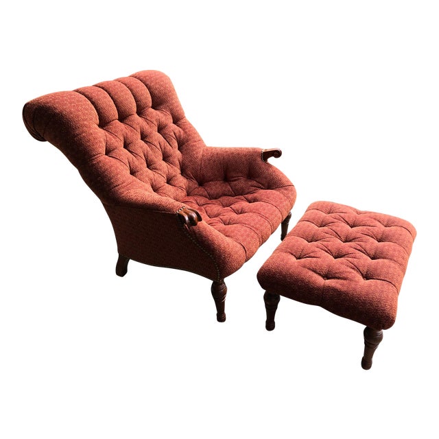 Stickley Leopold Chair and Ottoman Chairish