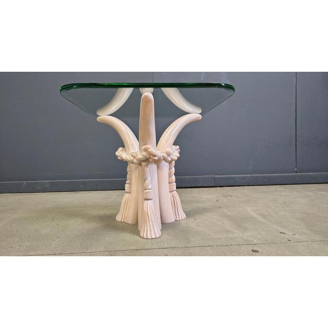Wood Vintage Faux Tusk Side Table from Sergio Longione, 1980s For Sale - Image 7 of 12