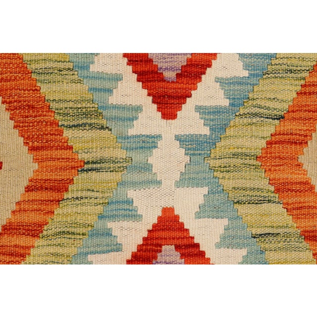 Retro Kilim Gray Rust Hand-Woven Wool Rug For Sale - Image 4 of 9