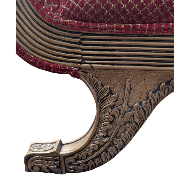 Late 20th Century Late 20th Century Regency Carved Recamier Chaise Lounge by Andre Originals For Sale - Image 5 of 15