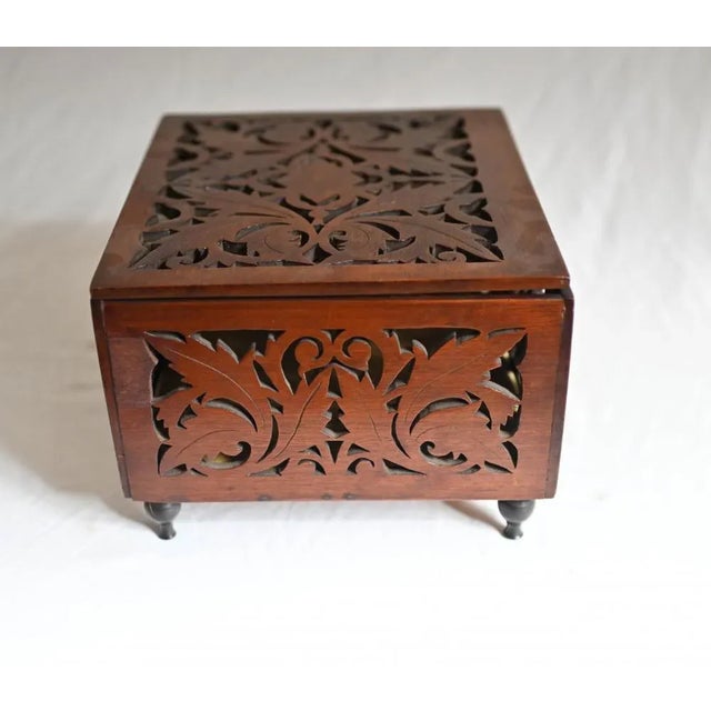 Gold Vintage Carved Jewellery Box For Sale - Image 8 of 9
