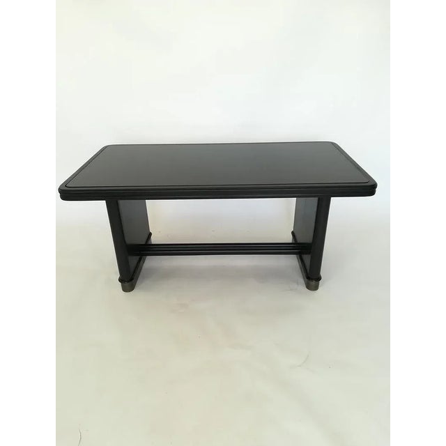 Black Mid-Century Coffee Table with Decorative Top For Sale - Image 8 of 16