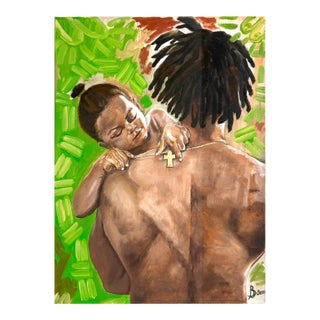 Love and Protection, Oil Painting by Seromo Okoro, (2024) For Sale