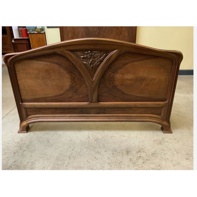 Early 20th Century Antique Art Nouveau Nancy School Bed, 1910 For Sale - Image 5 of 9