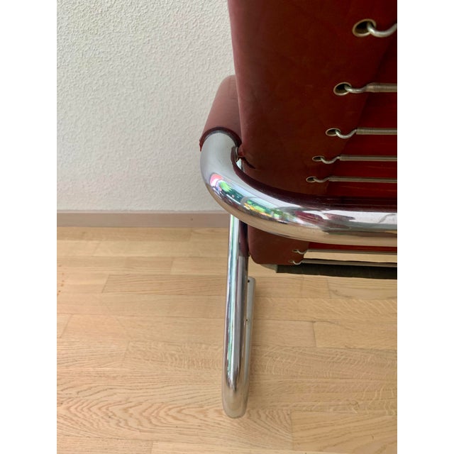 Bauhaus Cinema Series Chrome & Leather Armchair Bench Cinema by Pfalzberger, 1970s For Sale - Image 15 of 18