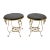 Pair of Rene Drouet Style Marble and Gilded Iron Side Tables For Sale