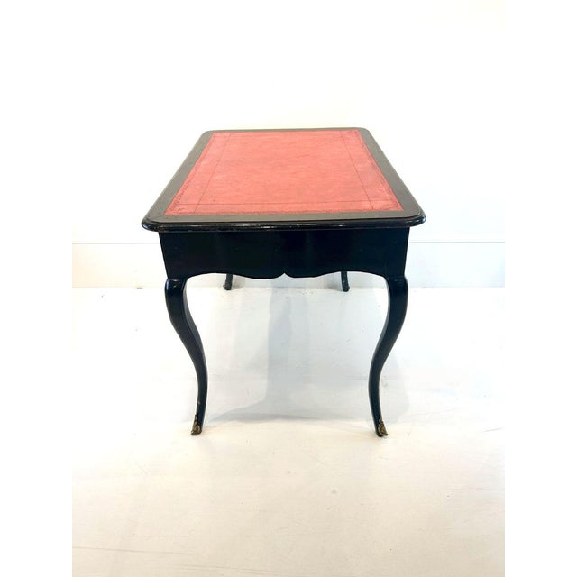 French Antique Black French Louis XV Lacquered Desk Table For Sale - Image 3 of 3