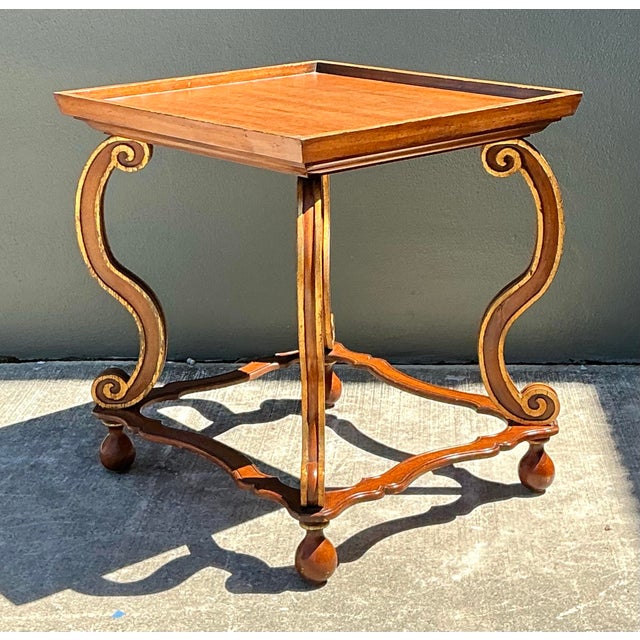 Vintage Gilt Tipped Side Table For Sale - Image 10 of 12