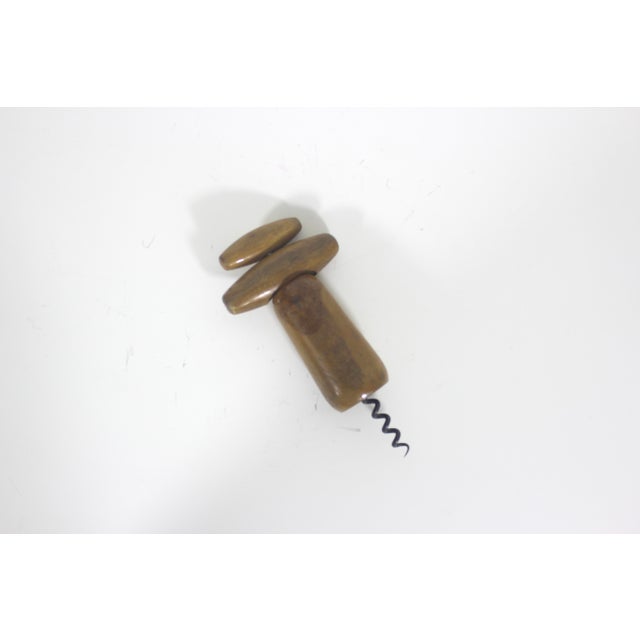 Early 20th Century Vintage French Wood Corkscrew, Wine Opener, Bar Tool, Screw Pull, Wine Key, Bar Cart Styling, Gift for Him Her Wine Lover, Tire Bouchon For Sale - Image 5 of 9