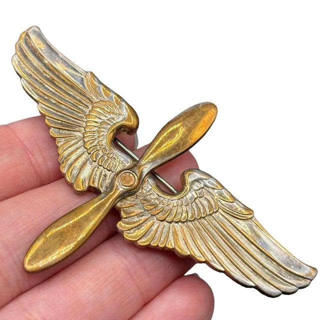 Wwii Usa Air Corps Force Sterling Silver Brooch Pin Badge by Meyer For Sale In Los Angeles - Image 6 of 8