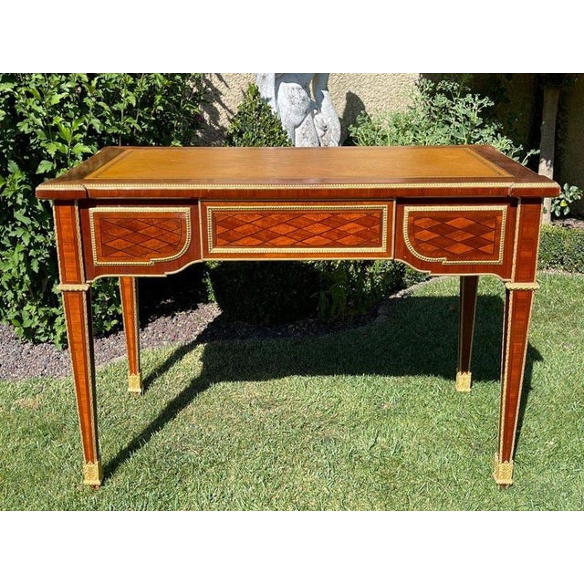Small Louis XVI Style Marquetry Desk For Sale - Image 12 of 13