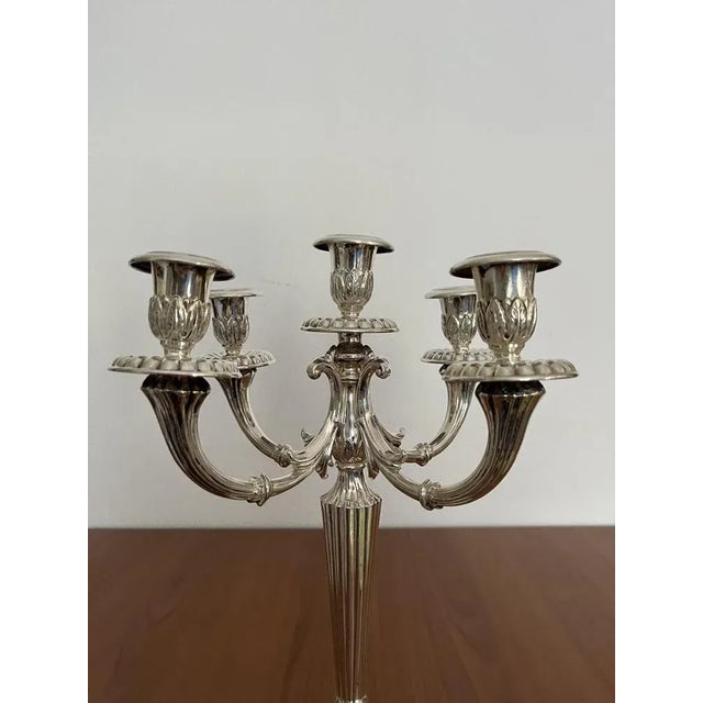 Italian Candleholders in Silver, 1980s, Set of 2 For Sale - Image 4 of 7