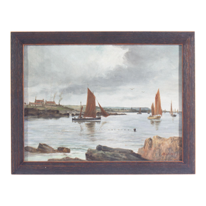 Oil on Canvas Harbor Painting by Alexander Webster