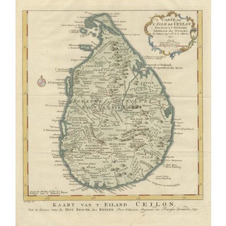 Antique Map of Sri Lanka, 1750 For Sale
