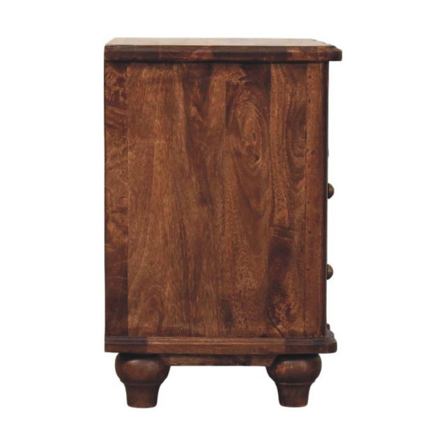 Roasted Almond Mango Wood Bedside Table With Open Shelf For Sale In Philadelphia - Image 6 of 8
