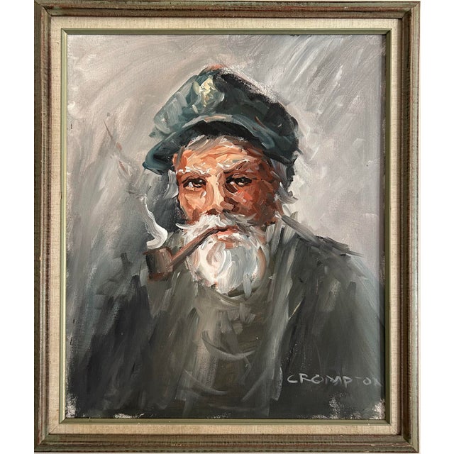 Impressionist Vintage Impressionist Oil Painting Portrait of an Old “Salty Dog” Sailor For Sale - Image 3 of 7