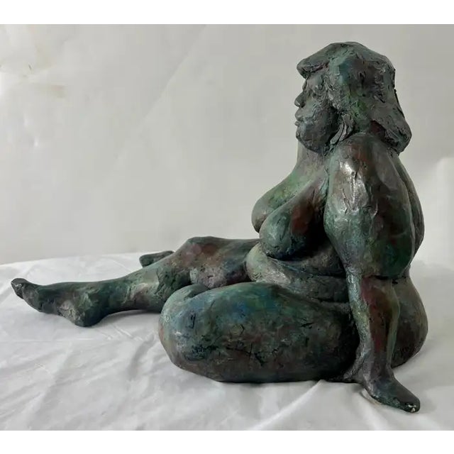1960s Nude Sitting Woman Bronze Sculpture by James Patrick Maher For Sale - Image 5 of 14