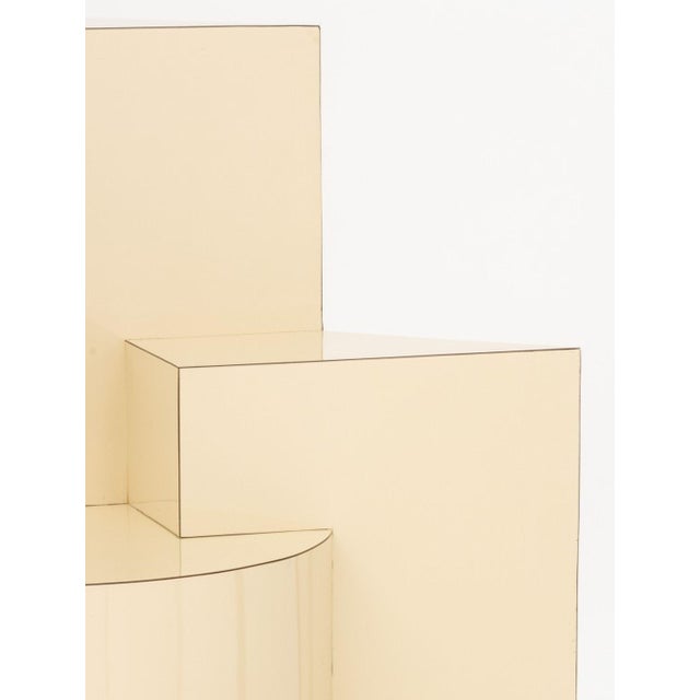 Paper Modern Cream Laminate Geometric Display Stand For Sale - Image 7 of 8