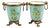 Turquoise Porcelain and Bronze Cache-Pots, Paris, France, 1835-1850, Set of 2 For Sale