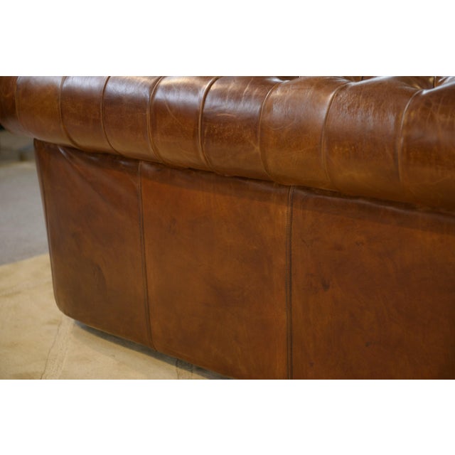 Brown Chesterfield Sofa in Brown Leather, 2000s For Sale - Image 8 of 14